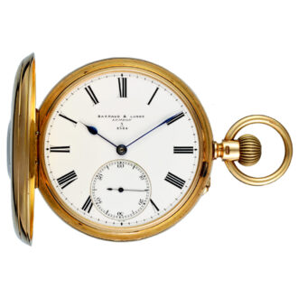 English gold half hunting cased lever with carrousel Circa 1896