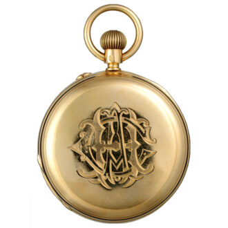 English gold half hunting cased lever with carrousel Circa 1896
