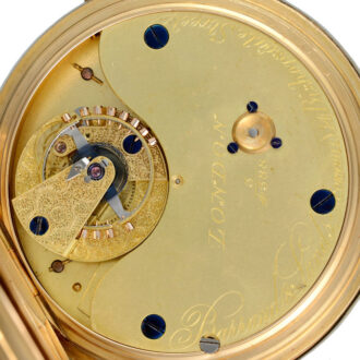 English gold half hunting cased lever with carrousel Circa 1896