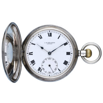 A Swiss lever pocket watch in a silver half hunter case Circa 1898 A Swiss lever pocket watch in a silver half hunter case Circa 1898