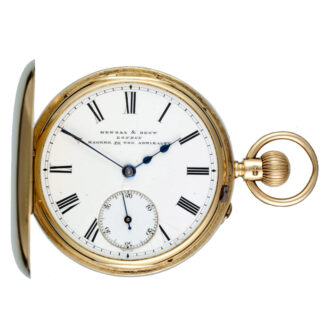 English lever pocket watch in a gold half hunter case Circa 1899