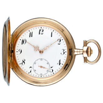 A Swiss lever pocket watch in a gold full hunter case Circa 1900