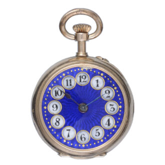 Swiss gold and enamel pendant watch with brooch Circa 1900