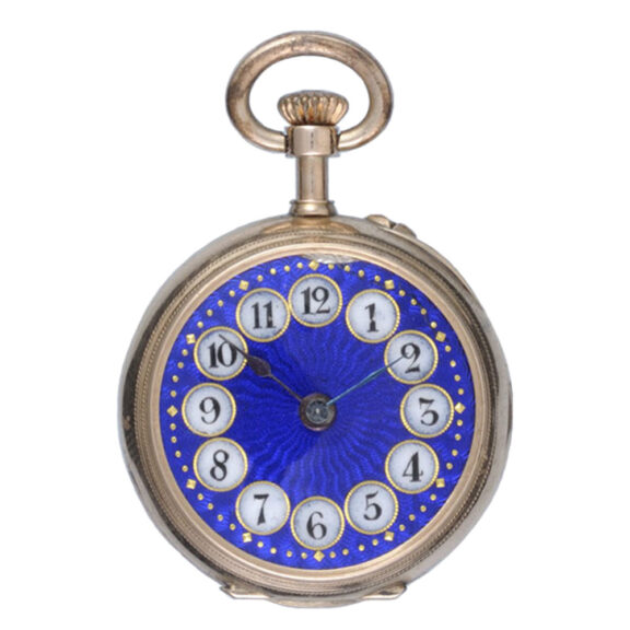 Swiss gold and enamel pendant watch with brooch Circa 1900 Swiss gold and enamel pendant watch with brooch Circa 1900
