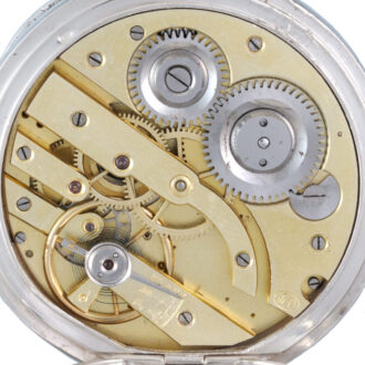 Swiss silver cylinder pocket watch with digital dial Circa 1900