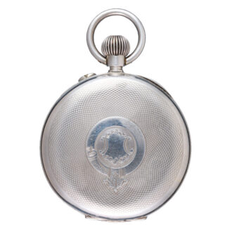 Swiss silver cylinder pocket watch with digital dial Circa 1900