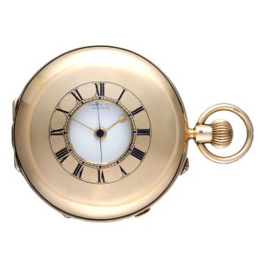 English centre seconds lever in a gold half hunter case Circa 1900