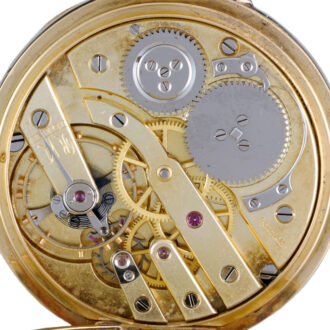 A Swiss lever pocket watch in a gold open face case Circa 1900