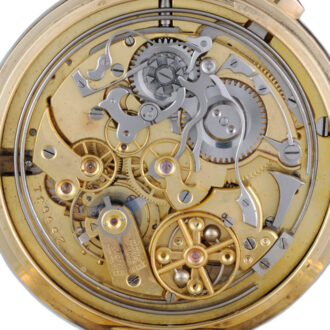 A Swiss quarter repeating gold hunter chronograph Circa 1900