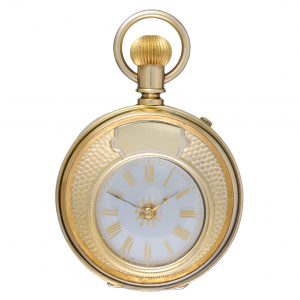 Swiss mystery watch in a silver gilt double sided case Circa 1900