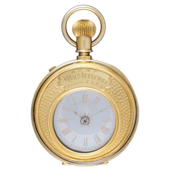 Swiss mystery watch in a silver gilt double sided case Circa 1900 Swiss mystery watch in a silver gilt double sided case Circa 1900