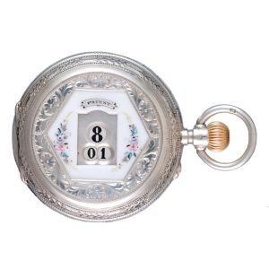 Unusually small Swiss cylinder watch with digital dial Circa 1900