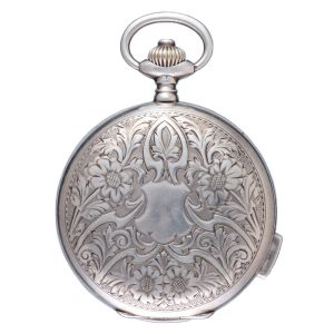 Swiss silver quarter repeating erotic lever pocket watch Circa 1900