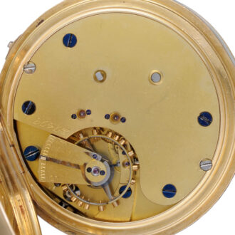 English 18k gold lever watch with center seconds Circa 1900
