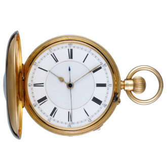 English 18k gold lever watch with center seconds Circa 1900