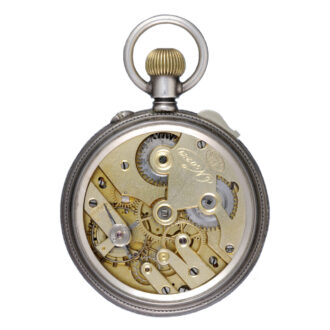 Turkish market double dial lever in a glazed silver case Circa 1900