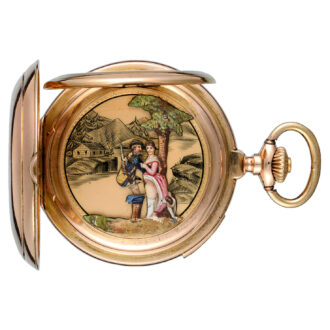 Swiss gold quarter repeating erotic lever pocket watch circa 1900 Swiss gold quarter repeating erotic lever pocket watch circa 1900