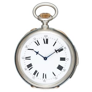 Swiss quarter repeating lever in a silver open face case Circa 1900