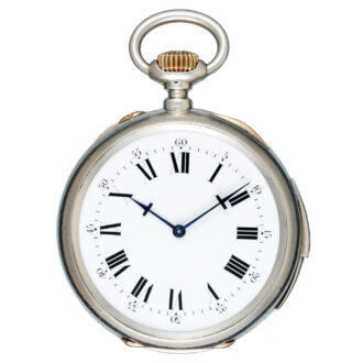 Swiss quarter repeating lever in a silver open face case Circa 1900