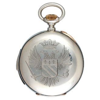 Swiss quarter repeating lever in a silver open face case Circa 1900