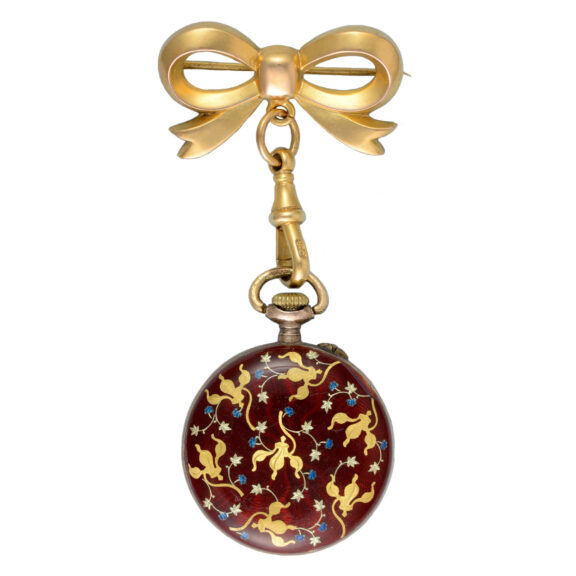 Swiss cylinder in silver/gilt/enamel case with pendant Circa 1900 Swiss cylinder in silver/gilt/enamel case with pendant Circa 1900