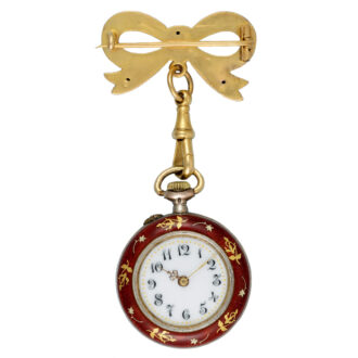 Swiss cylinder in silver/gilt/enamel case with pendant Circa 1900 Swiss cylinder in silver/gilt/enamel case with pendant Circa 1900