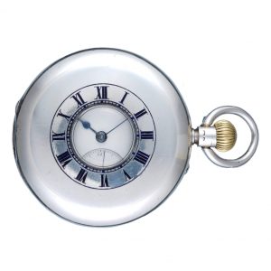 English silver half-hunting cased lever pocket watch Circa 1901