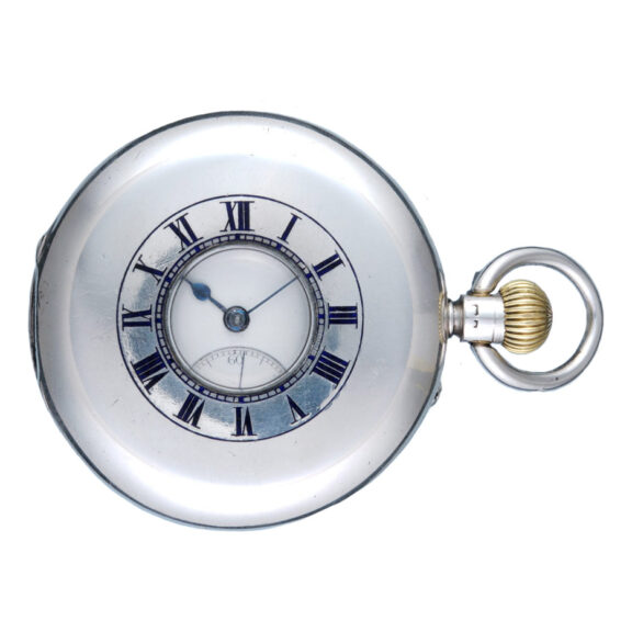 English silver half-hunting cased lever pocket watch Circa 1901