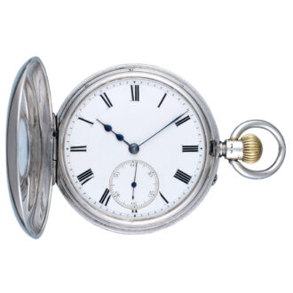 English silver half-hunting cased lever pocket watch Circa 1901