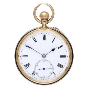 English 18 carat gold freesprung carrousel watch Circa 1901