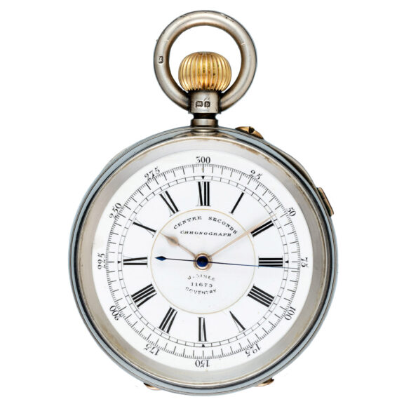 English centre seconds lever in a silver open face case Circa 1901