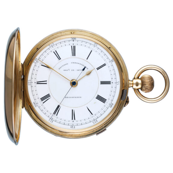 English 18K gold center seconds lever pocket watch Circa 1902