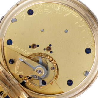 English 18K gold center seconds lever pocket watch Circa 1902
