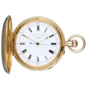 English lever in large, substantial gold full hunter case Circa 1906