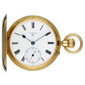 English lever pocket watch in a gold full hunter case Circa 1906