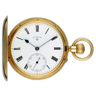 English lever pocket watch in a gold full hunter case Circa 1906