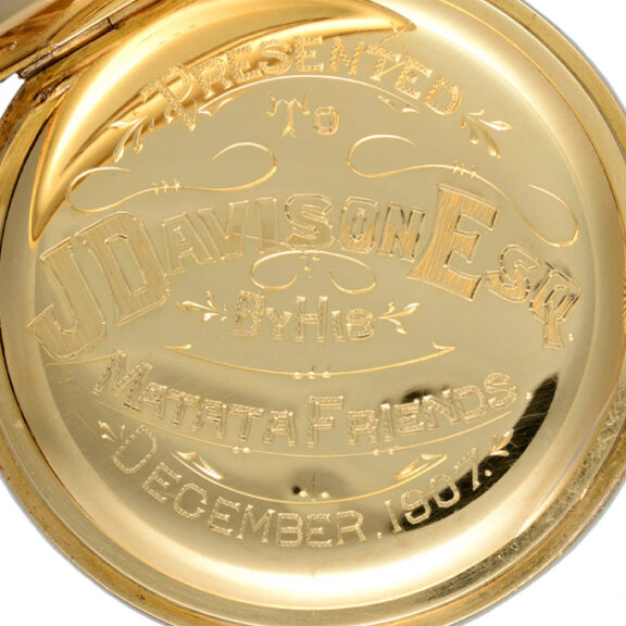 English lever pocket watch in a gold full hunter case Circa 1906 English lever pocket watch in a gold full hunter case Circa 1906