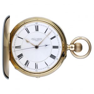 An English freesprung lever in a gold full hunter case Circa 1909