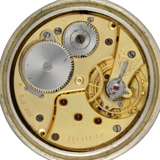 A black dial military nickle pocket watch by Zenith Circa 1910