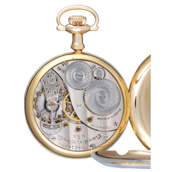 American lever pocket watch in a gold open face case Circa 1910 American lever pocket watch in a gold open face case Circa 1910