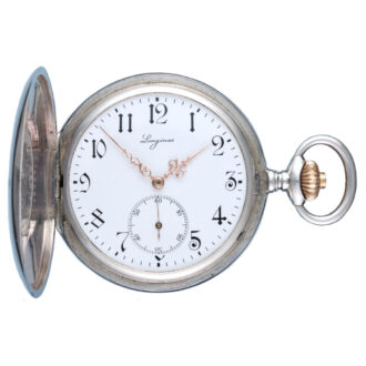 An unusual Swiss silver full hunter lever by Longines Circa 1910