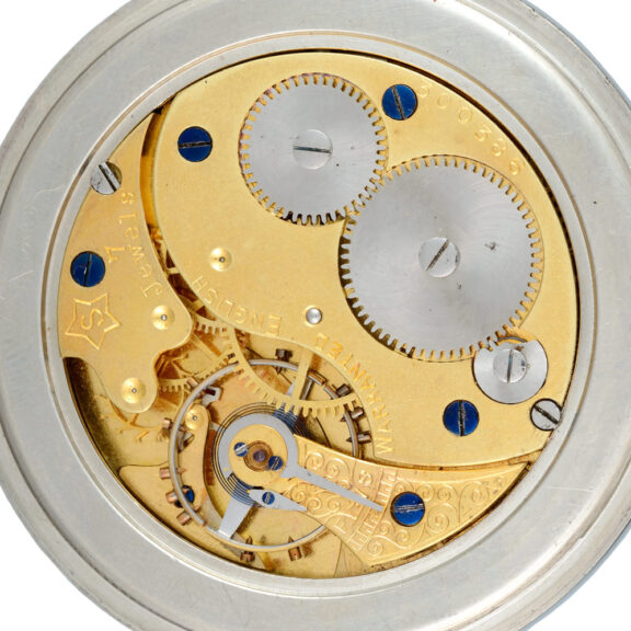 English lever pocket watch in a nickle open face case Circa 1910 English lever pocket watch in a nickle open face case Circa 1910