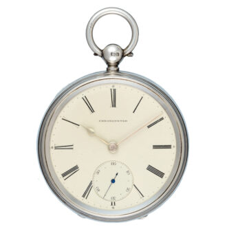 English fusee chronometer in a silver open face case Circa 1910