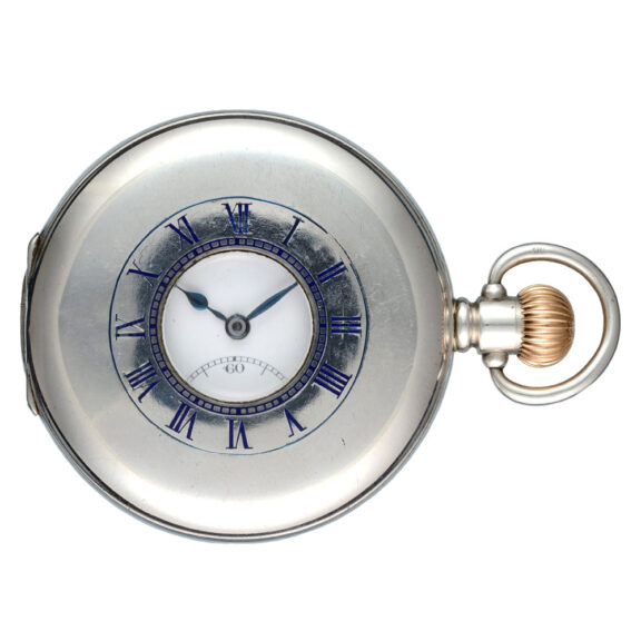 Swiss silver half-hunting cased lever pocket watch Circa 1912 Swiss silver half-hunting cased lever pocket watch Circa 1912