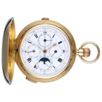 Swiss 18K gold minute repeating lever chronograph Circa 1912