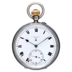 An English lever deck watch in a silver open face case Circa 1912