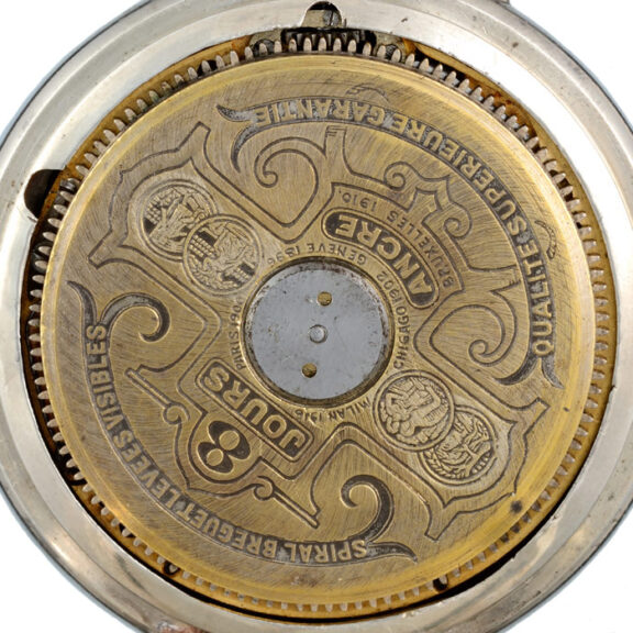 Swiss eight day lever with calendar and center seconds Circa 1912 Swiss eight day lever with calendar and center seconds Circa 1912