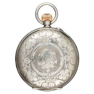 Swiss eight day lever with calendar and center seconds Circa 1912