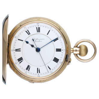 English centre seconds lever in a gold half hunter case Circa 1913