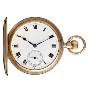 A Swiss lever pocket watch in a gold full hunter case Circa 1913